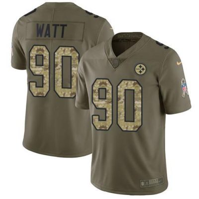 Nike Steelers #90 T. J. Watt Olive/Camo Stitched NFL Limited 2017 Salute To Service Jersey