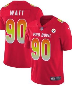 Nike Steelers #90 T. J. Watt Red Stitched NFL Limited AFC 2019 Pro Bowl Jersey
