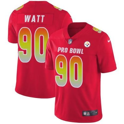 Nike Steelers #90 T. J. Watt Red Stitched NFL Limited AFC 2019 Pro Bowl Jersey