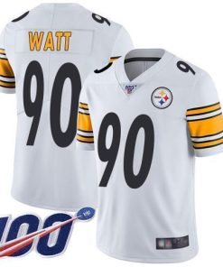 Nike Steelers #90 T. J. Watt White Stitched NFL 100th Season Vapor Limited Jersey