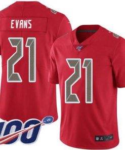 Nike Tampa Bay Buccaneers #21 Justin Evans Red Stitched NFL Limited Rush 100th Season Jersey