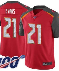 Nike Tampa Bay Buccaneers #21 Justin Evans Red Team Color Stitched NFL 100th Season Vapor Untouchable Limited Jersey