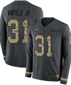 Nike Tampa Bay Buccaneers #31 Antoine Winfield Jr. Anthracite Salute to Service Stitched NFL Limited Therma Long Sleeve Jersey