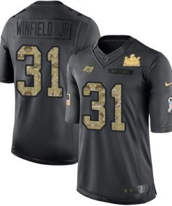 Nike Tampa Bay Buccaneers #31 Antoine Winfield Jr. Black Super Bowl LV Champions Patch NFL Limited 2016 Salute to Service Jersey
