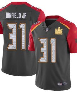 Nike Tampa Bay Buccaneers #31 Antoine Winfield Jr. Gray Super Bowl LV Champions Patch Stitched NFL Limited Inverted Legend Jersey