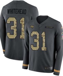 Nike Tampa Bay Buccaneers #31 Jordan Whitehead Anthracite Salute to Service Stitched NFL Limited Therma Long Sleeve Jersey