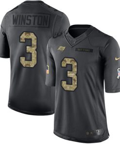 Nike Tampa Bay Buccaneers #3 Jameis Winston Black Stitched NFL Limited 2016 Salute to Service Jersey
