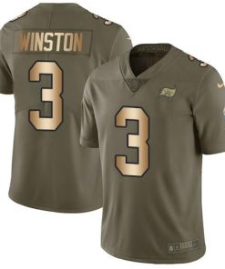 Nike Tampa Bay Buccaneers #3 Jameis Winston Olive/Gold Stitched NFL Limited 2017 Salute To Service Jersey