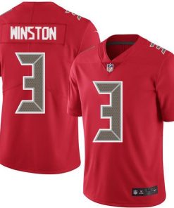 Nike Tampa Bay Buccaneers #3 Jameis Winston Red Stitched NFL Limited Rush Jersey