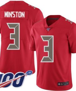 Nike Tampa Bay Buccaneers #3 Jameis Winston Red Stitched NFL Limited Rush 100th Season Jersey
