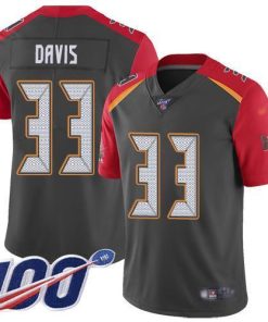 Nike Tampa Bay Buccaneers #33 Carlton Davis III Gray Stitched NFL Limited Inverted Legend 100th Season Jersey