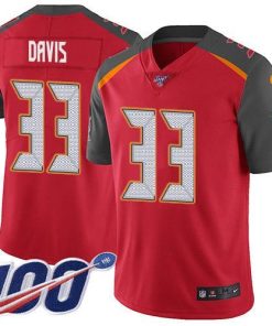 Nike Tampa Bay Buccaneers #33 Carlton Davis III Red Team Color Stitched NFL 100th Season Vapor Limited Jersey
