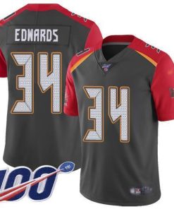 Nike Tampa Bay Buccaneers #34 Mike Edwards Gray Stitched NFL Limited Inverted Legend 100th Season Jersey
