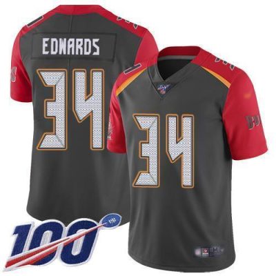 Nike Tampa Bay Buccaneers #34 Mike Edwards Gray Stitched NFL Limited Inverted Legend 100th Season Jersey