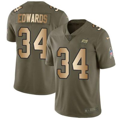 Nike Tampa Bay Buccaneers #34 Mike Edwards Olive/Gold Stitched NFL Limited 2017 Salute To Service Jersey