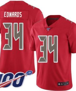 Nike Tampa Bay Buccaneers #34 Mike Edwards Red Stitched NFL Limited Rush 100th Season Jersey