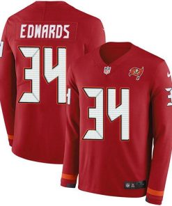 Nike Tampa Bay Buccaneers #34 Mike Edwards Red Team Color Stitched NFL Limited Therma Long Sleeve Jersey