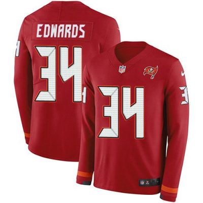 Nike Tampa Bay Buccaneers #34 Mike Edwards Red Team Color Stitched NFL Limited Therma Long Sleeve Jersey