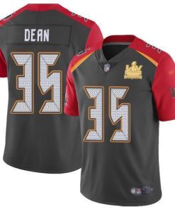 Nike Tampa Bay Buccaneers #35 Jamel Dean Gray Super Bowl LV Champions Patch Stitched NFL Limited Inverted Legend Jersey