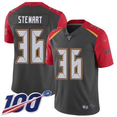 Nike Tampa Bay Buccaneers #36 M.J. Stewart Gray Stitched NFL Limited Inverted Legend 100th Season Jersey