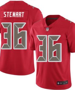 Nike Tampa Bay Buccaneers #36 M.J. Stewart Red Stitched NFL Limited Rush Jersey