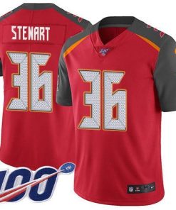 Nike Tampa Bay Buccaneers #36 M.J. Stewart Red Team Color Stitched NFL 100th Season Vapor Untouchable Limited Jersey