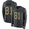 Nike Tampa Bay Buccaneers #81 Antonio Brown Anthracite Salute to Service Stitched NFL Limited Therma Long Sleeve Jersey