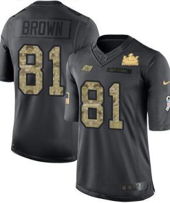 Nike Tampa Bay Buccaneers #81 Antonio Brown Black Super Bowl LV Champions Patch NFL Limited 2016 Salute to Service Jersey