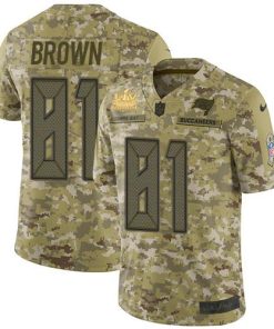 Nike Tampa Bay Buccaneers #81 Antonio Brown Camo Super Bowl LV Champions Patch Stitched NFL Limited 2018 Salute To Service Jersey