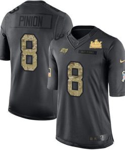 Nike Tampa Bay Buccaneers #8 Bradley Pinion Black Super Bowl LV Champions Patch NFL Limited 2016 Salute to Service Jersey
