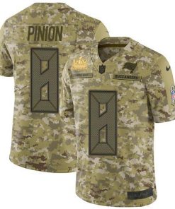 Nike Tampa Bay Buccaneers #8 Bradley Pinion Camo Super Bowl LV Champions Patch Stitched NFL Limited 2018 Salute To Service Jersey