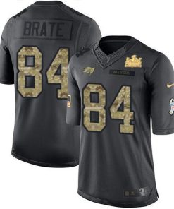 Nike Tampa Bay Buccaneers #84 Cameron Brate Black Super Bowl LV Champions Patch NFL Limited 2016 Salute to Service Jersey