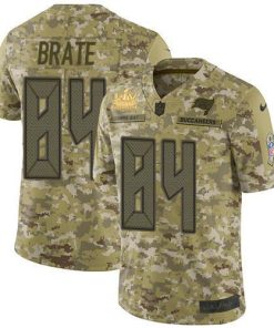 Nike Tampa Bay Buccaneers #84 Cameron Brate Camo Super Bowl LV Champions Patch Stitched NFL Limited 2018 Salute To Service Jersey