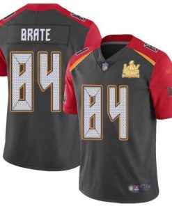 Nike Tampa Bay Buccaneers #84 Cameron Brate Gray Super Bowl LV Champions Patch Stitched NFL Limited Inverted Legend Jersey