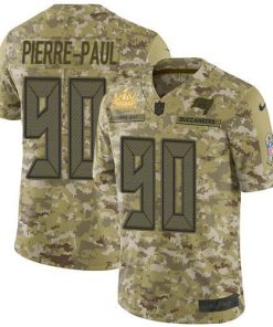 Nike Tampa Bay Buccaneers #90 Jason Pierre-Paul Camo Super Bowl LV Champions Patch Stitched NFL Limited 2018 Salute To Service Jersey
