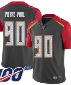 Nike Tampa Bay Buccaneers #90 Jason Pierre-Paul Gray Stitched NFL Limited Inverted Legend 100th Season Jersey