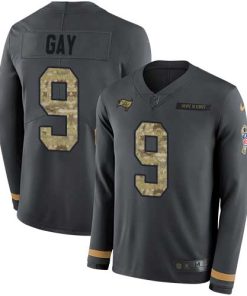 Nike Tampa Bay Buccaneers #9 Matt Gay Anthracite Salute to Service Stitched NFL Limited Therma Long Sleeve Jersey