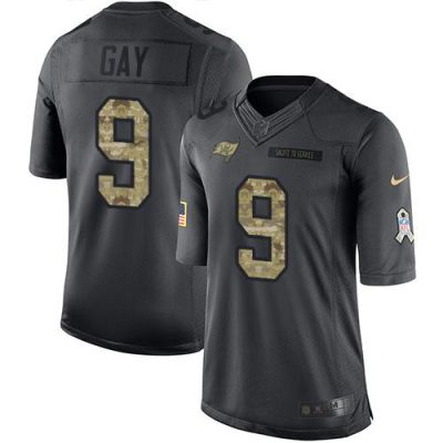 Nike Tampa Bay Buccaneers #9 Matt Gay Black Stitched NFL Limited 2016 Salute to Service Jersey