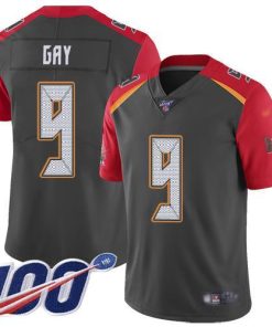 Nike Tampa Bay Buccaneers #9 Matt Gay Gray Stitched NFL Limited Inverted Legend 100th Season Jersey