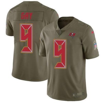 Nike Tampa Bay Buccaneers #9 Matt Gay Olive Stitched NFL Limited 2017 Salute To Service Jersey