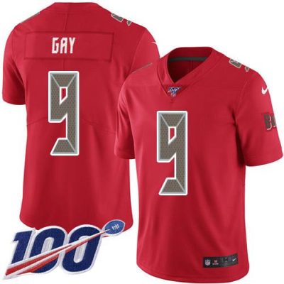 Nike Tampa Bay Buccaneers #9 Matt Gay Red Stitched NFL Limited Rush 100th Season Jersey