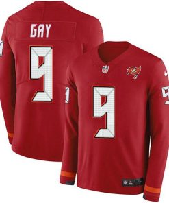 Nike Tampa Bay Buccaneers #9 Matt Gay Red Team Color Stitched NFL Limited Therma Long Sleeve Jersey