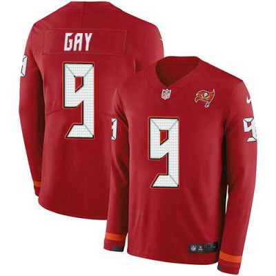 Nike Tampa Bay Buccaneers #9 Matt Gay Red Team Color Stitched NFL Limited Therma Long Sleeve Jersey