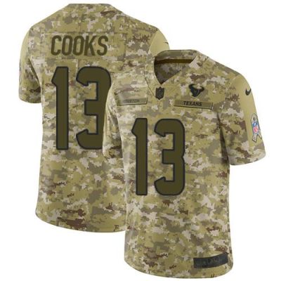 Nike Texans #13 Brandin Cooks Camo Stitched NFL Limited 2018 Salute To Service Jersey