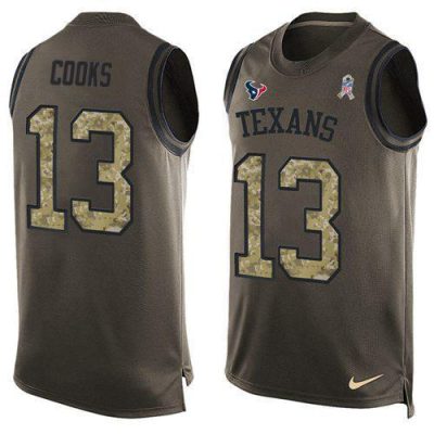 Nike Texans #13 Brandin Cooks Green Stitched NFL Limited Salute To Service Tank Top Jersey