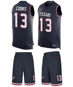 Nike Texans #13 Brandin Cooks Navy Blue Team Color Stitched NFL Limited Tank Top Suit Jersey