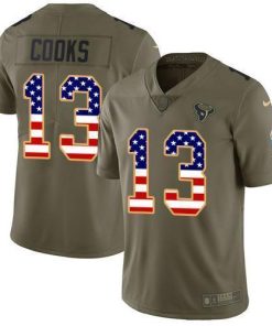 Nike Texans #13 Brandin Cooks Olive/USA Flag Stitched NFL Limited 2017 Salute To Service Jersey
