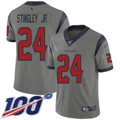 Nike Texans #24 Derek Stingley Jr. Gray Stitched NFL Limited Inverted Legend 100th Season Jersey