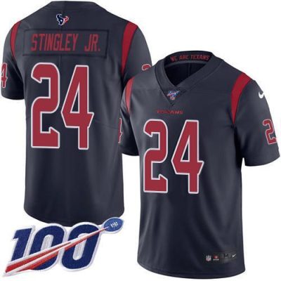 Nike Texans #24 Derek Stingley Jr. Navy Blue Stitched NFL Limited Rush 100th Season Jersey