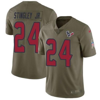 Nike Texans #24 Derek Stingley Jr. Olive Stitched NFL Limited 2017 Salute To Service Jersey